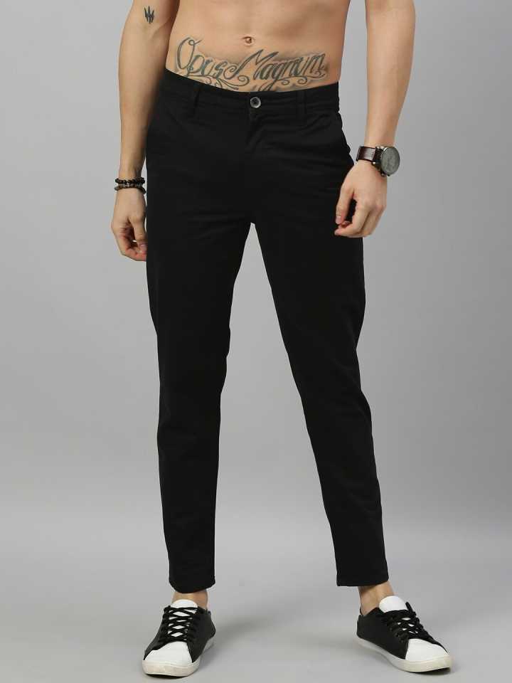 Men solid mid-rise formal Trousers