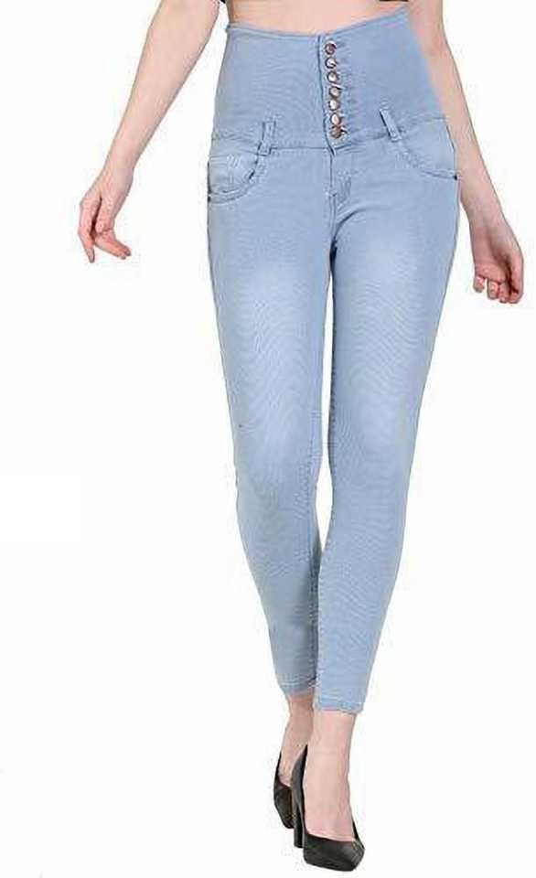 Women Slim Fit 5 Button Denim