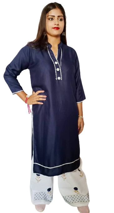 Women Rayon Kurta & Palazzo Set