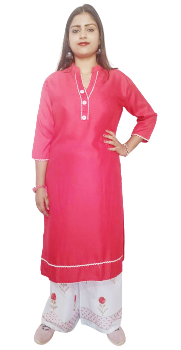 Women Rayon Kurta & Palazzo Set