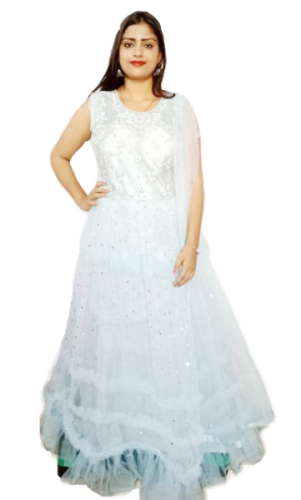 Trending Look Gown For Women’s Stone & Mirror Work