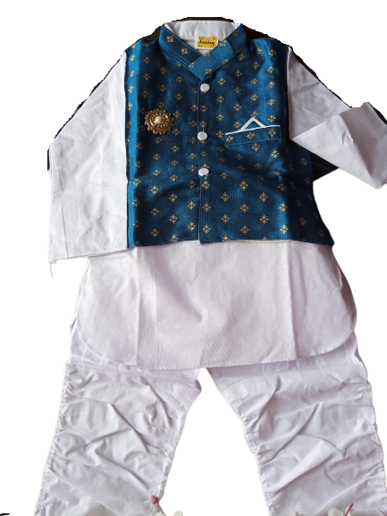 Boys Festive & Party Ethnic Jacket Kurta and Legging Set 