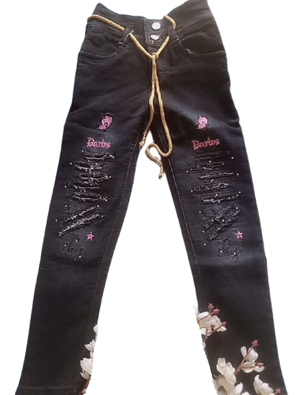 Slim Fit Damage Jeans For Girls