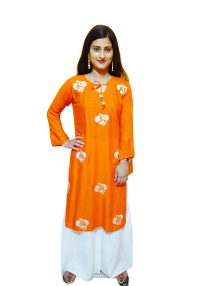 Women Kurta And Sharara Set Reyon