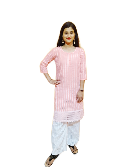 Women Stylist Chikenkari Kurta and Palazzo  Set