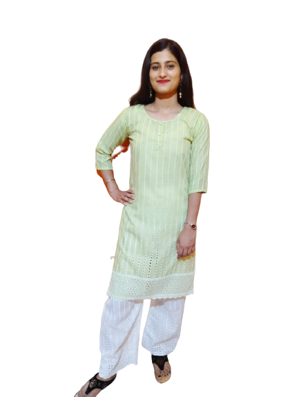 Women Chikankari Kurta and Palazzo  Set 