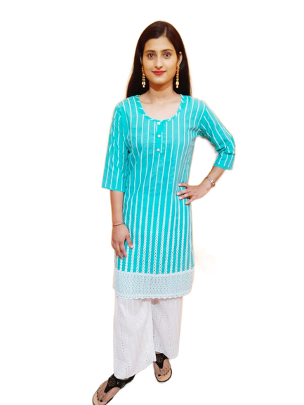 Women Chikankari Kurta and Palazzo  Set 