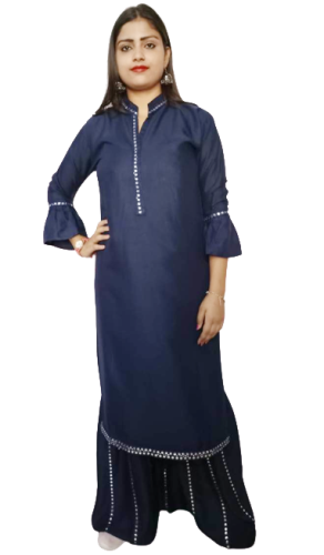 Kurta and Sharara Set With Mirror Work