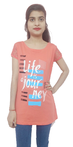 Stylish women Regular fit half sleevs printed T-Shirt