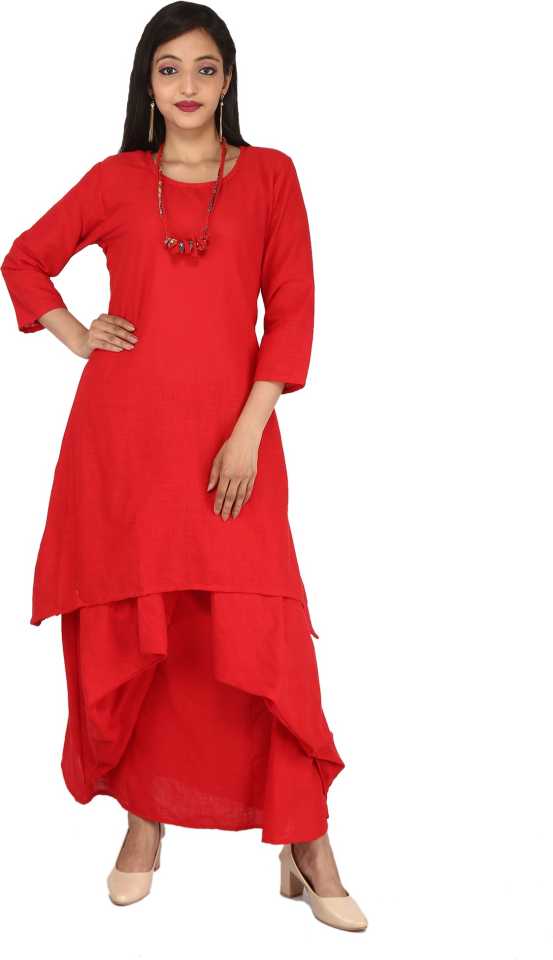 Women Reyon Kurta and Dhoti Pant Set