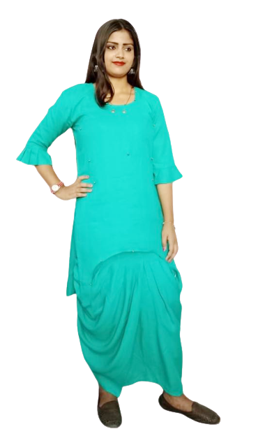 Women Kurta and Dhoti Pant Set Rayon