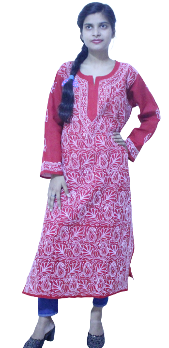 Modern Chikankari Front Jaal Kurta