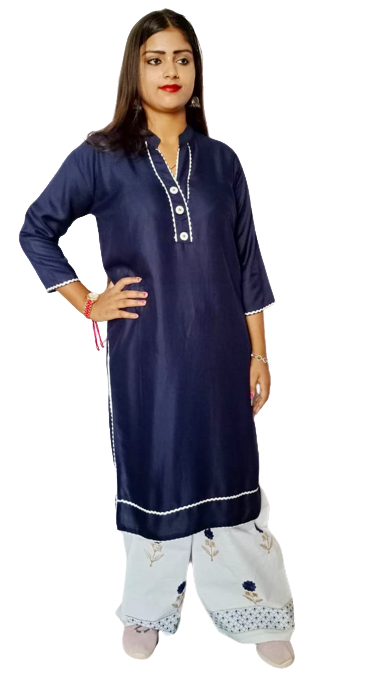 Women Rayon Kurta & Palazzo Set