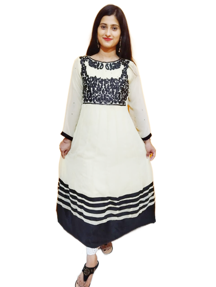 Women Black & White Stylist Frock