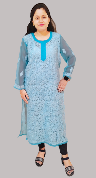 Women Georgette Front Jall Kurti