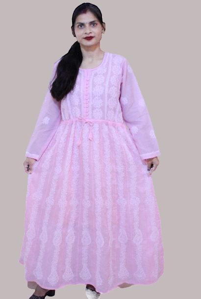 Stylish Anarkali Chikankari Long Dress