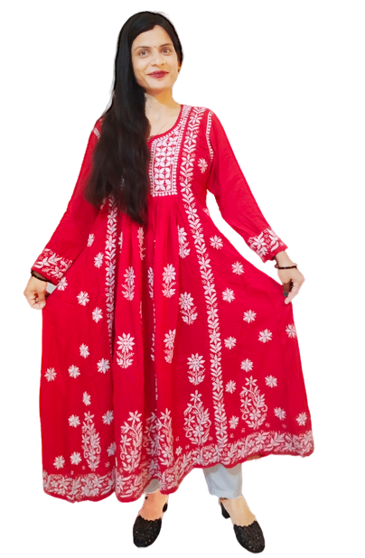 Trendy Gown with Heavy Chikankari Work