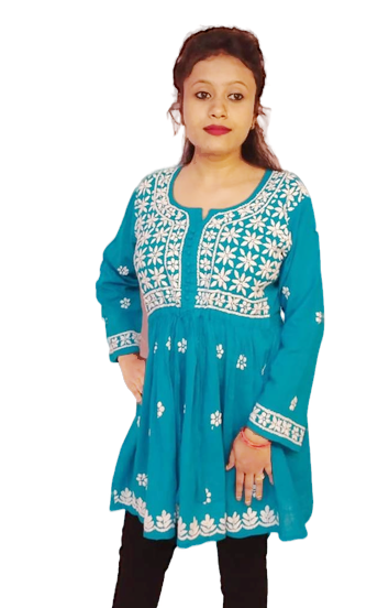 Stylist Chikankari Short Kurti 