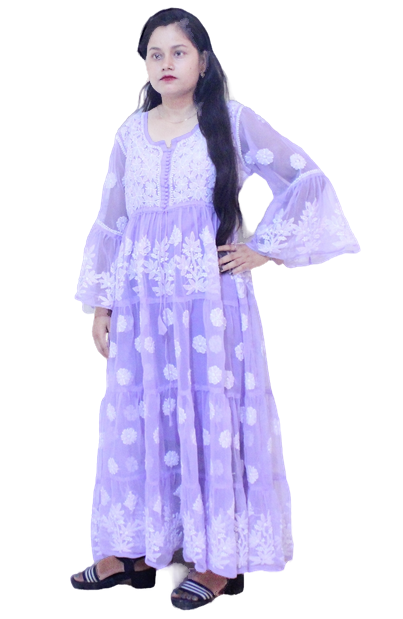 Chikankari Georgette Gown