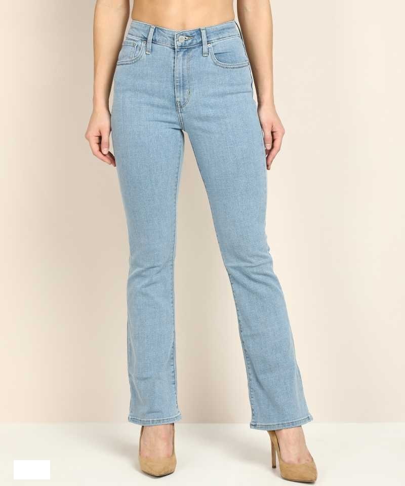 Women Fish Cut Skyblue Denim Jeans  