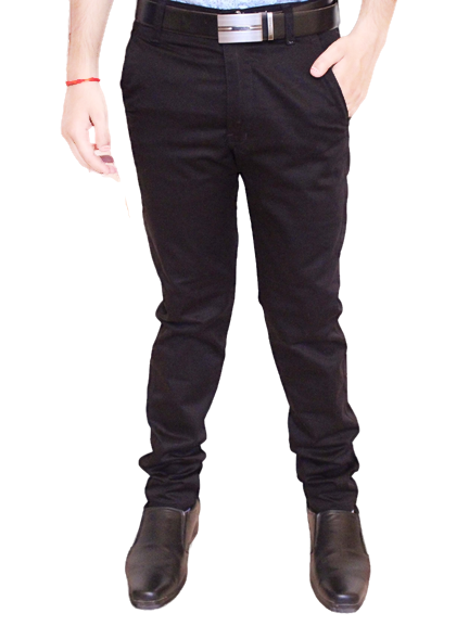 Slim Fit Men Black Trouser