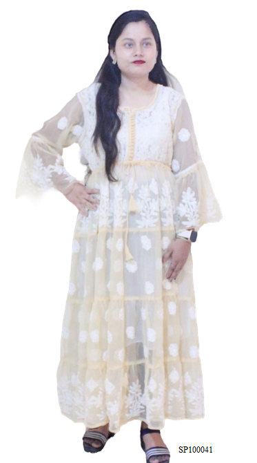 Chikankari Georgette Gown