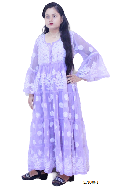 Chikan Georgette Gown