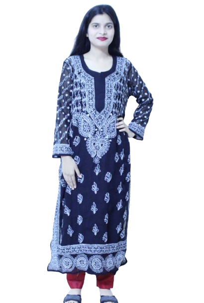 Black Chikankari Kurta 